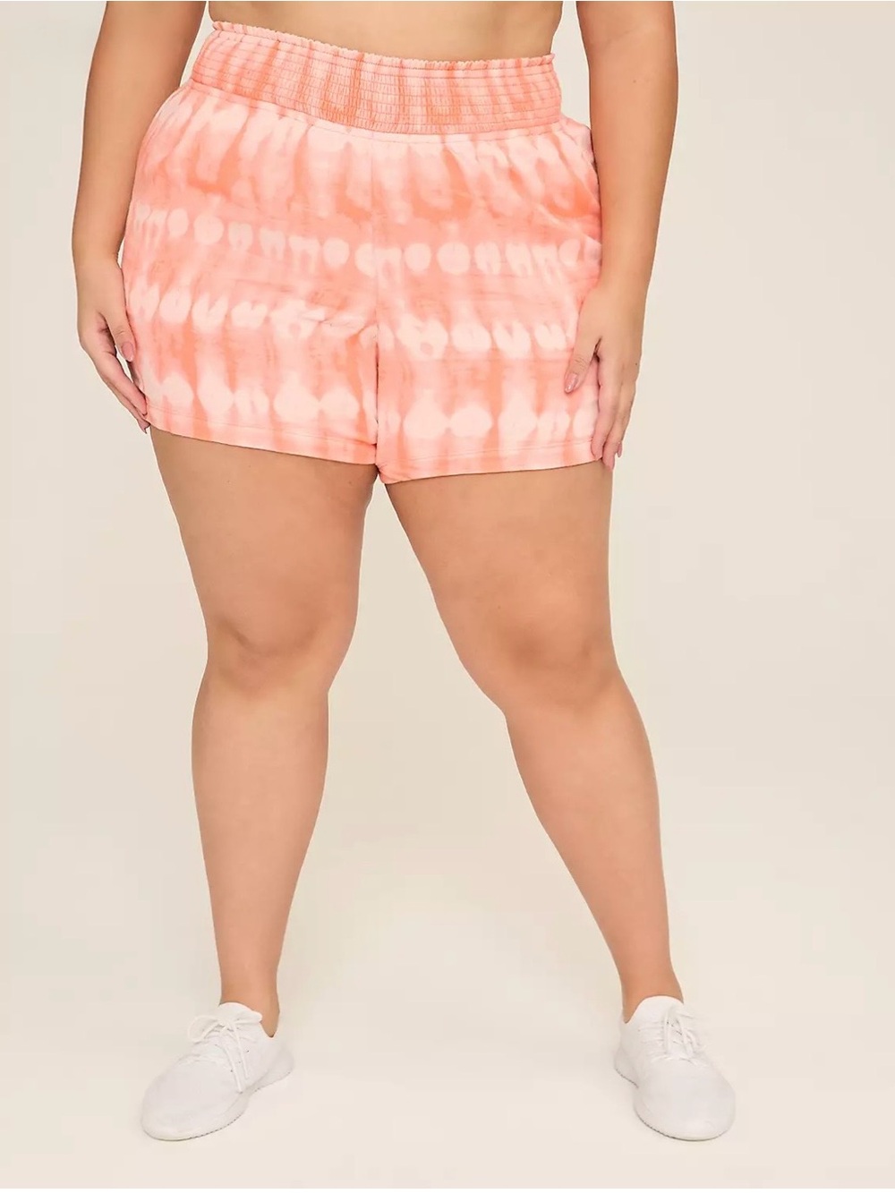 Lane Bryant LIVI Gauze Pull On Coral Tie Dye Shorts Womens  Plus Size 14/16